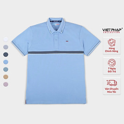 Áo Polo Nam VIỆT PHÁP Form Luxury - Thun Cá sấu Phối, lịch lãm, sang trọng 9702