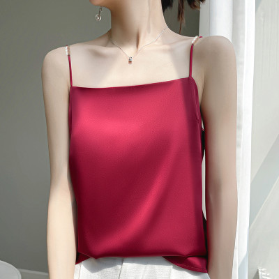 Áo 2 dây nữ lụa satin cao cấp mặc trong áo blazer, chất vải mịn, mát - AO0037