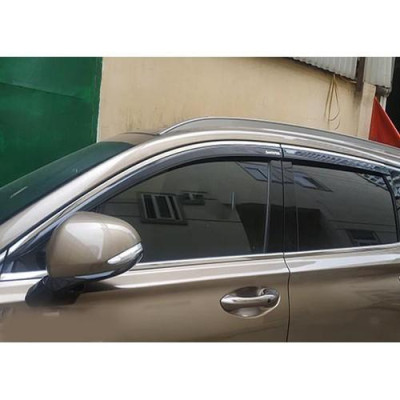 Bộ vè che mưa dành cho Hyundai Santafe 2019-2021 -chỉ mạ Crom cao cấp
