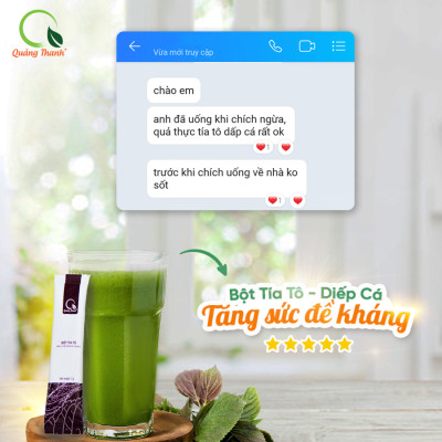 Bột Tía Tô Sấy Lạnh Nguyên Chất Quảng Thanh Hộp 30g  - Giảm mụn, mờ thâm nám, giảm gút, giảm cảm cúm, làm đẹp