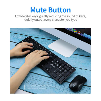 Tổ hợp 106 phím Bàn phím uFound R-752 truyền tải 2.4G + Chuột không dây 1200DPI cho Văn phòng Doanh nghiệp