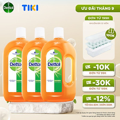 Combo 3 Dung dịch diệt khuẩn đa năng Dettol 1L