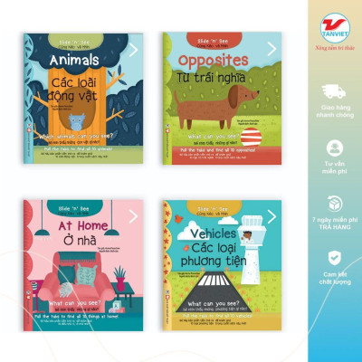 Sách Tương Tác Song Ngữ Việt Anh - Slide And See Vehicles - Các Loại Phương Tiện - Tân Việt Books
