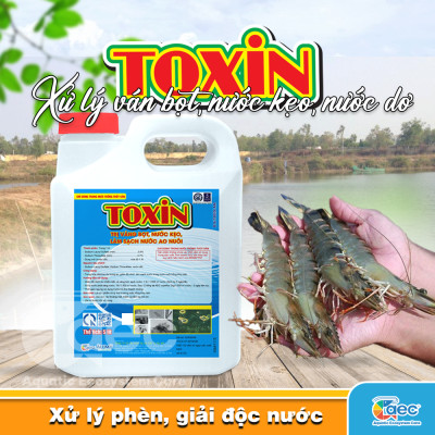 Chế phẩm xử lý nước Toxin – Giảm nhớt, trung hòa  và cải thiện chất lượng nước ao nuôi tôm