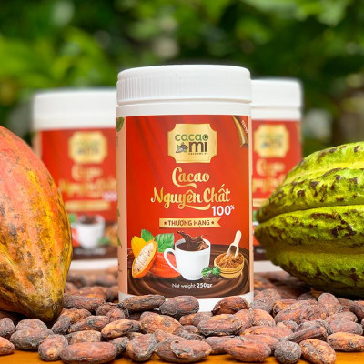 Bột cacao nguyên chất thượng hạng CacaoMi 250gr - Cacao chuẩn UTZ xuất khẩu thơm ngon đậm vị cacao nguyên bản 