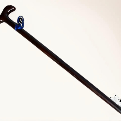 Gậy Gỗ Batoong Chống Cho Người Già - Tay Cầm Uốn Cong - Liền khối Không Khảm Xà Cừ - Gỗ keo  tự nhiên