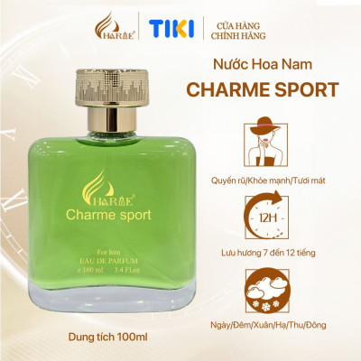 Nước hoa nam thơm lâu, Charme Sport 100ml, nam tính, năng động đầy cuốn hút, đúng chất quý ông