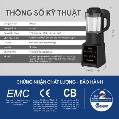 Máy Làm Sữa Hạt Đa Năng BlueStone BLB-6036 1.75 Lít 1000W - Hàng Chính Hãng