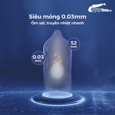 Bao cao su Shell Cool Prolong kéo dài thời gian, bạc hà mát lạnh - Hộp 3 cái