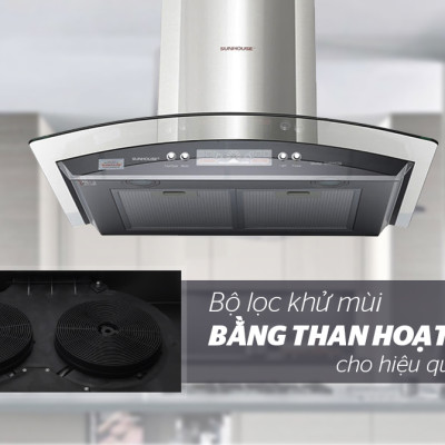 Máy hút mùi kính cong Sunhouse SHB6626 - Hàng chính hãng