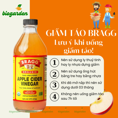 Giấm Táo Hữu Cơ Bragg Nhập Khẩu Chính Hãng Từ Mỹ