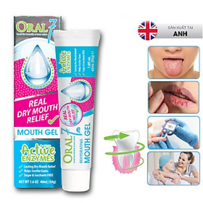Gel tạo nước bọt nhân tạo chuyên dùng cho người khô miệng, rát lưỡi, viêm lợi Oral7 Moisturising Gel 40ml (Date 9/2024)