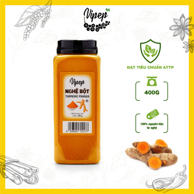 Nghệ Bột Tự Nhiên Vipep Hũ Nhựa 400g - Gia vị Vipep