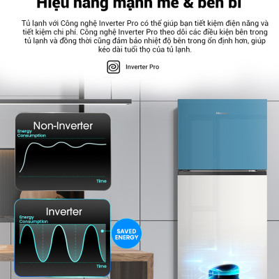 Tủ lạnh Hisense Inverter Pro 424L RT549N4EBU tiết kiệm năng lượng, bảo hành 3 năm - HÀNG CHÍNH HÃNG