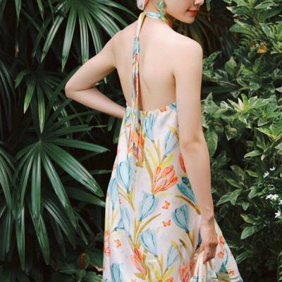 Đầm Bộ Cổ Yếm Tulips DRE230 thời trang thiết kế Hity