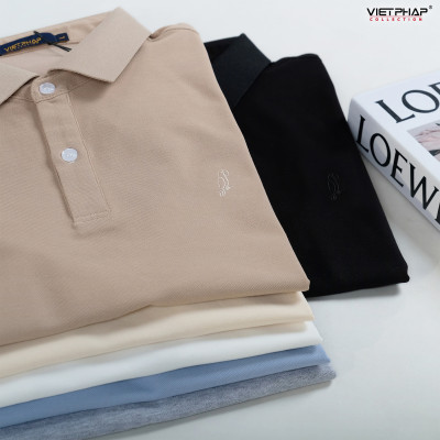 Áo Polo Nam VIỆT PHÁP Form Basic Chất liệu Cotton Pique co giãn thấm hút mồ hồi tốt 3206