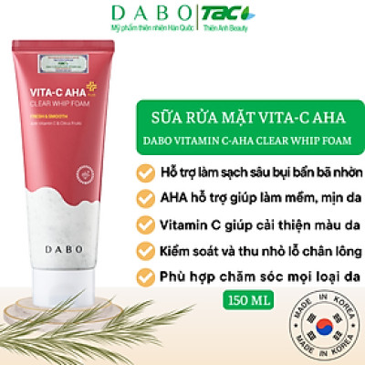 Sữa rửa mặt DABO Vitamin C-AHA Whip Foam giúp cải thiện và làm đều màu da 150ml Women Skincare Dưỡng Da Dưỡng Ẩm Da Làm Đẹp Da