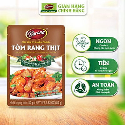 Gia Vị Tôm Rang Thịt Barona 80g ướp ngon chuẩn vị không cần nêm nếm