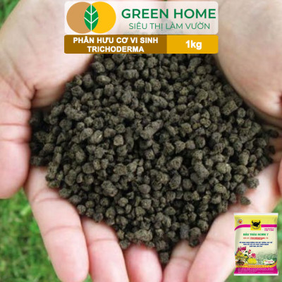 Phân Bón Hữu Cơ Trichoderma Greenhome, Đầu Trâu, Bao 1kg, Dạng Viên,Chuyên Hoa và Cây Cảnh