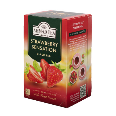 TRÀ AHMAD ANH QUỐC - DÂU (40g) - Strawberry Sensation - Thơm ngon và nhiều công dụng