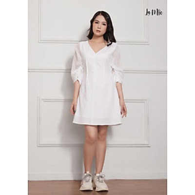 Đầm Suông Chiffon Tay Nhún, Chít Ben Ngược Maxivic, La Mộc - LM012218
