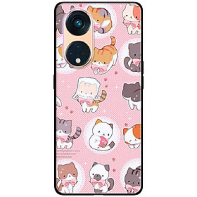 Ốp lưng dành cho Oppo Reno 8T 4G - Reno 8T 5G - Reno 10 5G - Reno 10 Pro 5G - Họa Tiết Mèo Nơ - Hàng Chính Hãng
