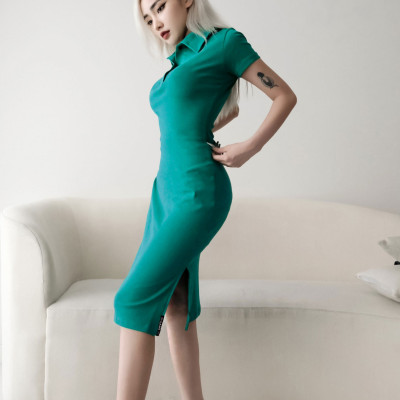 LAAS Đầm polo tay ngắn năng động trẻ trung