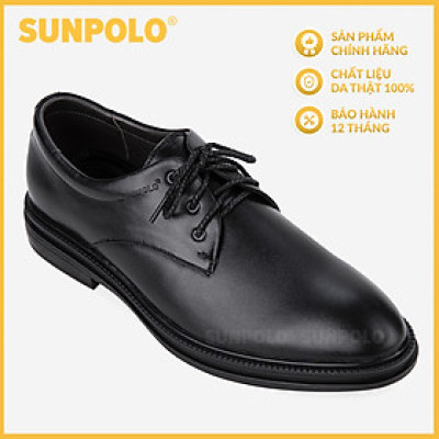 Giày Nam Da Thật Công Sở Buộc Dây SUNPOLO SPH296 (Đen, Nâu bò)