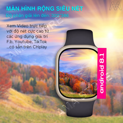 Đồng hồ Thông minh AMA Smart watch TK Titan Android 8.1 Lắp Sim Định vị GPS Google kết nối Wifi 4G Blueltooth tải App qua CH. play FB Messenger Skype Viber Wechat Line Tele xem được Video Youtube TikTok  chơi Game cho Trẻ em Người lớn Hàng nhập khẩu