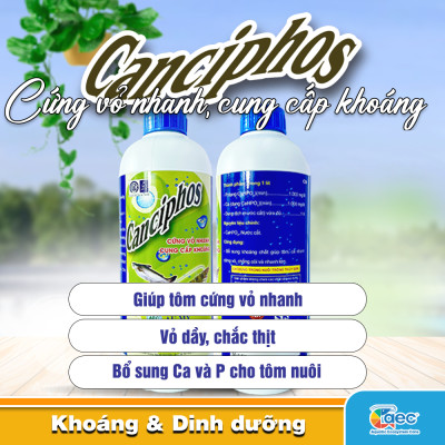 Canciphos – Bổ sung Canxi, hỗ trợ tôm lột xác và hình thành vỏ tôm cá