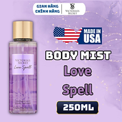 Body Mist Victoria Secret Chính Hãng Love Spell, Xịt Thơm Body Toàn Thân Hương Nước Hoa 250ml