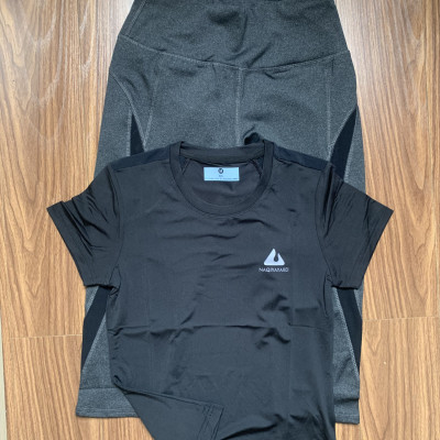 SET ĐỒ NỮ GỒM QUẦN LEGGING LỬNG VÀ ÁO THUN NỮ NGẮN TAY ĐA NĂNG