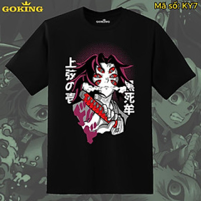 Áo thun Kokushibo Kimetsu No Yaiba, mã KY7. Áo phông in hình anime manga cao cấp cho nam nữ teen trẻ em
