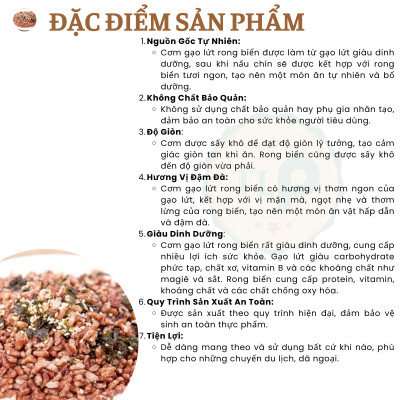 1KG - COMBO 2 BỊCH CƠM GẠO LỨT RONG BIỂN CHẤT LƯỢNG TÂN LỘC PHÁT