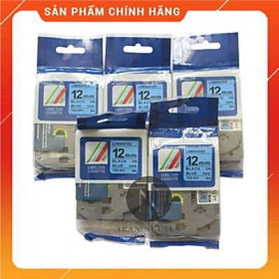 [Combo 5 Hộp] Nhãn In đa lớp Tz2-531 - Đen nền Dương 12mm x 8m - Hàng nhập khẩu
