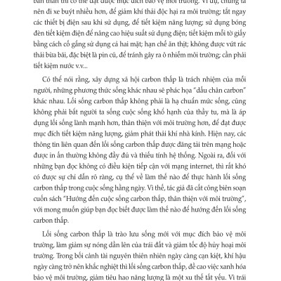 Hướng Đến Cuộc Sống Carbon Thấp Thân Thiện Với Môi Trường
