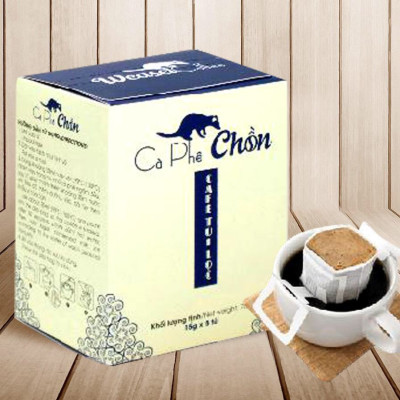 Cà Phê Chồn phin giấy Cocoa Indochine (Hộp 5 Gói x 15g)