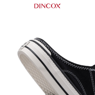 Giày Sục Đạp Gót Mules Vải Sneaker Unisex Tăng Chiều Cao 4cm DINCOX E10 Black