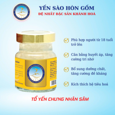 [Hộp 1 Hũ] Tổ Yến Sào Chưng Nhân Sâm - Yến Sào Hòn Gốm Chính Hiệu Khánh Hoà - HGK NEST