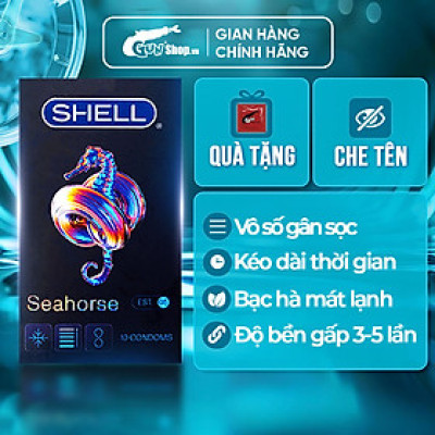 Bao cao su Shell Seahorse - Kéo dài thời gian - Hộp 10 cái