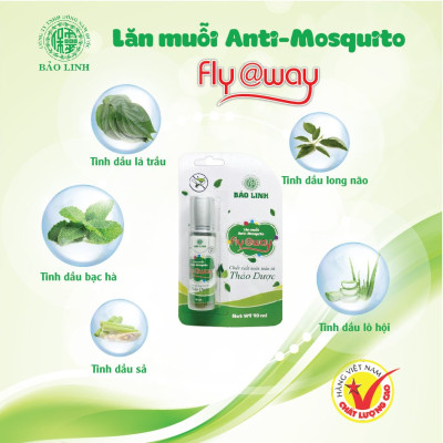 Lăn muỗi Fly@way 10ml - Giúp giảm ngứa do muỗi đốt, côn trùng cắn - Mùi hương bạc hà , Chiết xuất từ Thảo dược thiên nhiên, An toàn cho bé và cả gia đình.