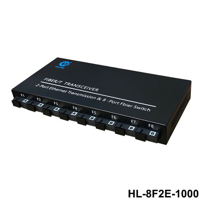 Switch Quang  8 Cổng SC, 2 Cổng LAN 10/100/1000MB Chuyển tiếp quang Ho-link HL-8F2E1000 - Hàng Chính Hãng