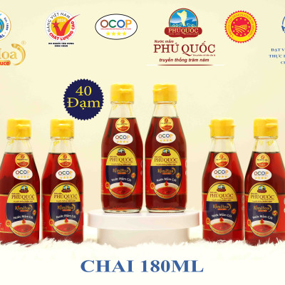 Nước mắm cốt Kim Hoa Phú Quốc 40 Đạm chai 180ml