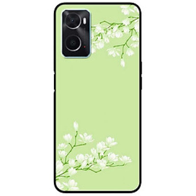 Ốp lưng cho Oppo A74 - A95 4G - A60 4G - A36 - A76 - A96 4G - Hoa Trắng Xanh Nhạt - Hàng Chính Hãng