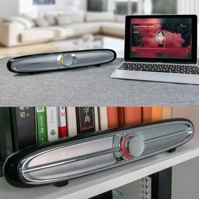 Loa Soundbar hổ trợ USB Smalody 3,5 mm,siêu trầm 10W/ Giắc cắm tai nghe micrô cho máy tính, để bàn,TV