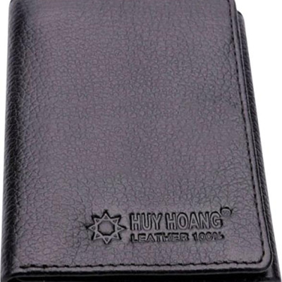 Bộ Thắt Lưng Và Ví Nam Da Bò Huy Hoàng HT4126-HT3137 - Đen