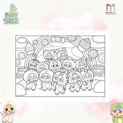 Sách Tô Màu - Baby Three 12 Con Giáp Ở Vương Quốc Ngọt Ngào - Minh Thắng