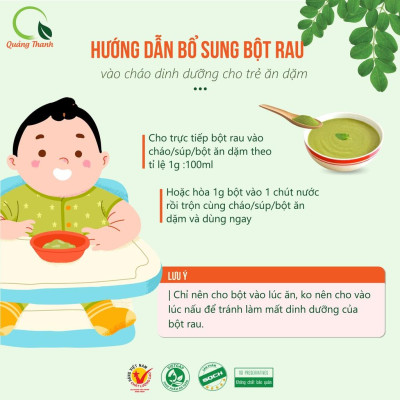 Bột Chùm Ngây Sấy Lạnh Nguyên Chất Hộp 30g - Bột dinh dưỡng ăn dặm cho bé, tăng cường sức khỏe