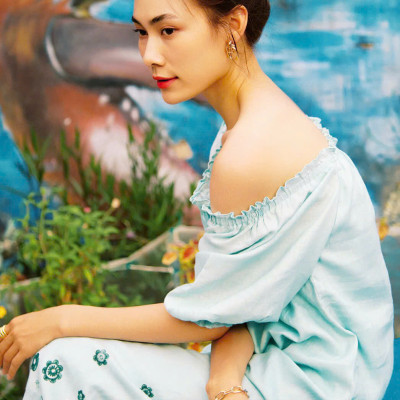 Đầm Midi Linen Thêu Tay Hạ Vy Dre210 thời trang thiết kế Hity