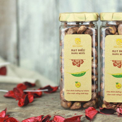 Combo 4 Hũ Hạt Điều Rang Muối Vỏ Lụa Hải Long (250g / Hũ)